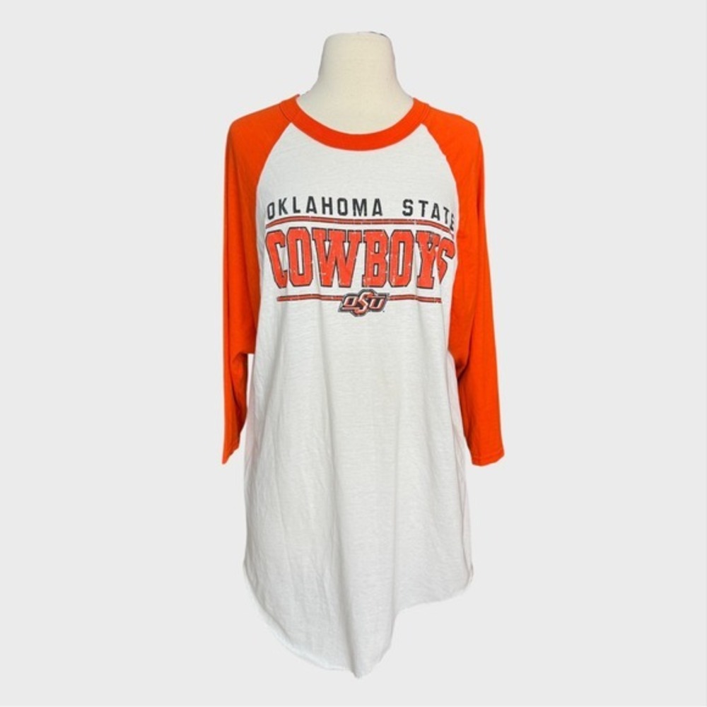 Vintage Russell Athletic OSU Large Raglan Shirt Oklahoma State University Sports